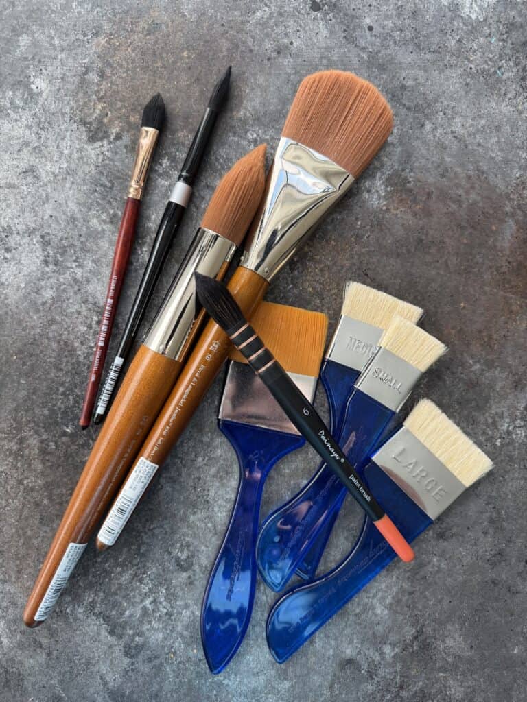 various watercolor brushes