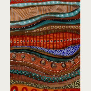 Colorful watercolor abstract with circles and marks, inspired by Circles & Marks theme.
